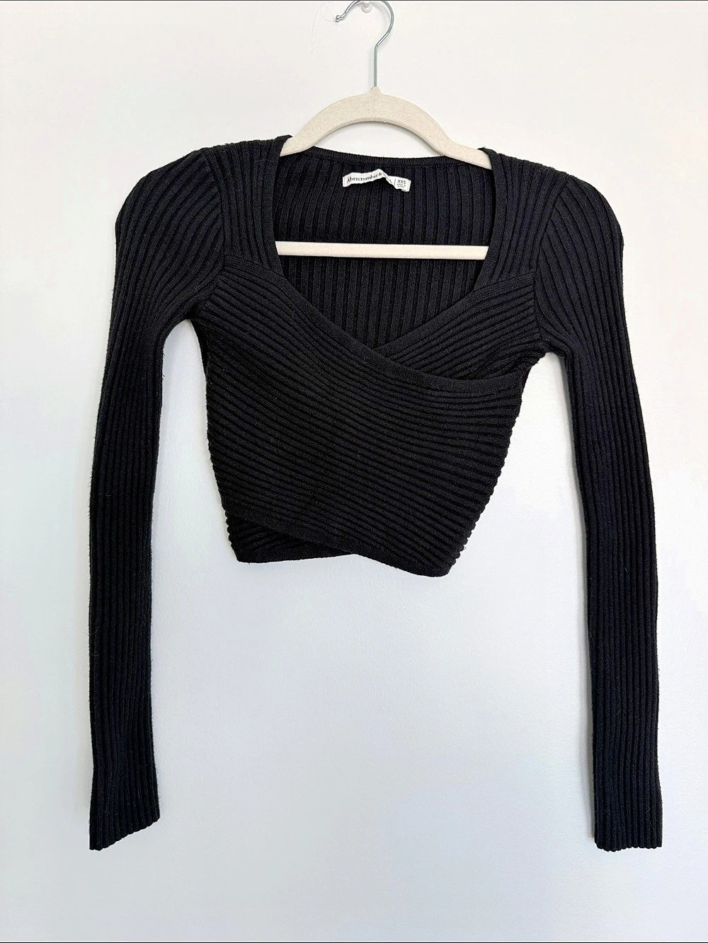 Abercrombie & Fitch Luxeloft slim wrap sweater ribbed, knit, cropped